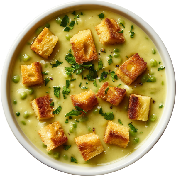 Крем-суп з молодого горошку фото