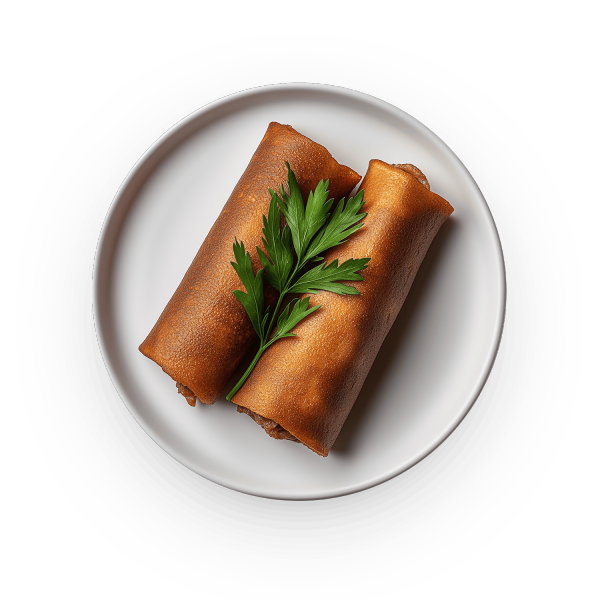 Млинці цільнозернові з куркою, в‘яленими томатами та моцарелою фото